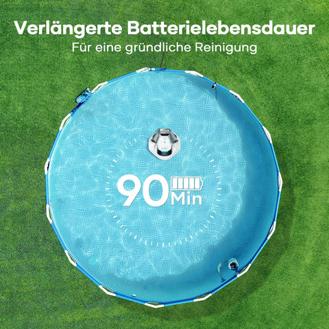 AIPER Pool Robot, Pool Vacuum Cleaner for 90 Minutes of Autonomy, Pool Cleaner with Two Drive Motors, Wireless Pool Robot Perfect for Pools Up to 80 m²