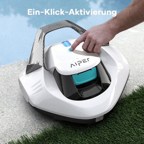 AIPER Pool Robot, Pool Vacuum Cleaner for 90 Minutes of Autonomy, Pool Cleaner with Two Drive Motors, Wireless Pool Robot Perfect for Pools Up to 80 m²