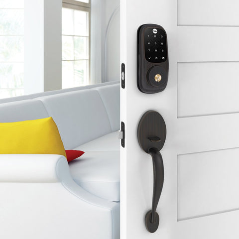 Yale Real Living Keyless Touchscreen Deadbolt with Z-Wave in Oil Rubbed Bronze, Works with Alexa via SmartThings or Wink (YRD220-ZW-0BP)