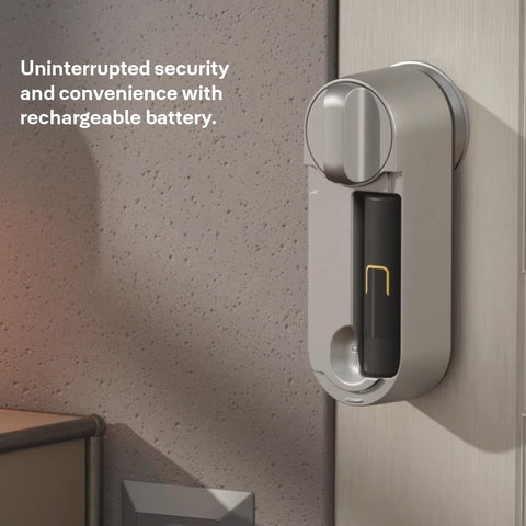 Yale Linus Smart Lock L2 in Silver | Keyless Access | Easy Installation | Remote Lock and Unlock | Virtual Keys | Real-time Alerts | Compatible with The Yale Home app