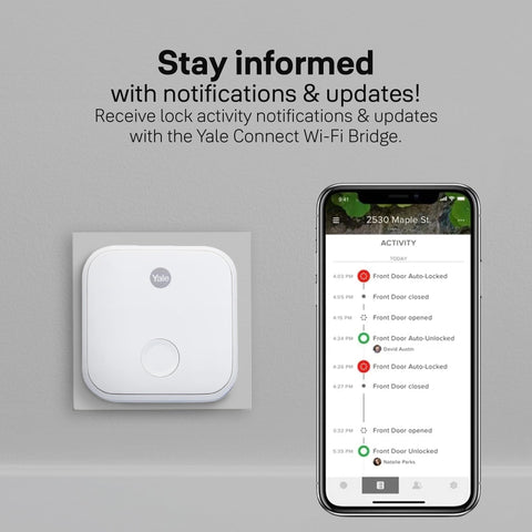 Yale Access Connect Wi-Fi Bridge for Smart Door Lock | WiFi & Bluetooth Enabled | Wireless & Keyless Entry to Access Your Home from Anywhere | Compatible with Alexa & Google Assistant (White)