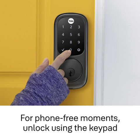 Yale Assure Lock, Wi-Fi Smart Lock with Valdosta Lever - Works with the Yale Access App, Amazon Alexa, Google Assistant, HomeKit, Phillips Hue and Samsung SmartThings, Black Suede
