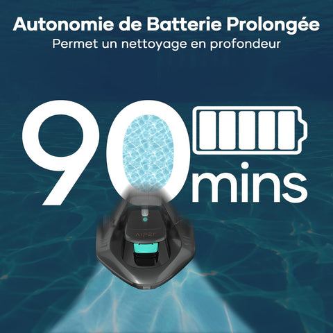 AIPER Swimming Pool Robot, Pool Vacuum Cleaner with 90 Minutes of Operation, Swimming Pool Cleaner with Dual Drive Motor, Wireless, Ideal for Pools Under 80 Square Metres