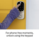 Yale Satin Nickel Assure Lock with Wi-Fi Connected Touchscreen, Smart Entry Door Lock with Digital Electronic Keypad and Back Up Key, ‎YRD226-CBA-619