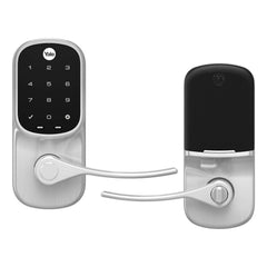 Yale Assure Lever, Touchscreen Keypad Door Lever (for doors with no deadbolt) - Keyless entry with pin code unlocking and one-touch or Auto-Locking - Satin Nickel