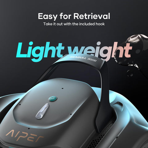 AIPER Pool Robot with One-Click Activation, Two Drive Motors, Powerful Quick Charge Cleaning, Portable Design and 30 W Motor Power. Perfect for Flat Ground Pool up to 80 m2