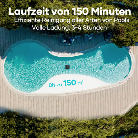 AIPER Scuba S1 Pool Robot Floor and Wall, Wireless Pool Vacuum Cleaner with Wall Climbing, Intelligent Navigation 2.0, 150 Minutes Battery Life, Pool Cleaner for Recessed Pools up to 150 ㎡