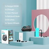 AIPER Pool Robot with One-Click Activation, Two Drive Motors, Powerful Quick Charge Cleaning, Portable Design and 30 W Motor Power. Perfect for Flat Ground Pool up to 80 m2