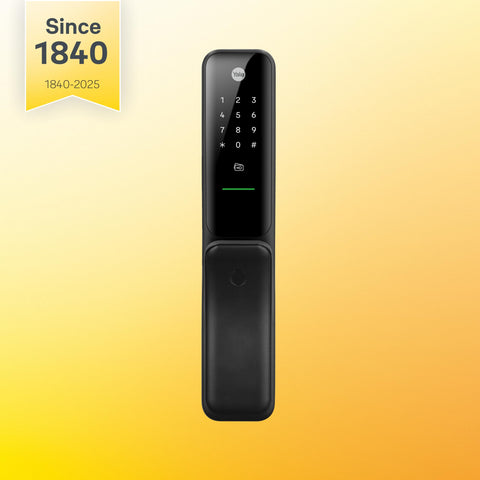 Yale Kyra Pro Premium Push Pull Smart Lock with 6-Ways of Unlock | Connects with Yale Home App | Wi-Fi & Bluetooth Smart Connectivity | 5-Year Warranty | Modern Home Security | Black