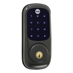Yale Real Living Keyless Touchscreen Deadbolt with Z-Wave in Oil Rubbed Bronze, Works with Alexa via SmartThings or Wink (YRD220-ZW-0BP)
