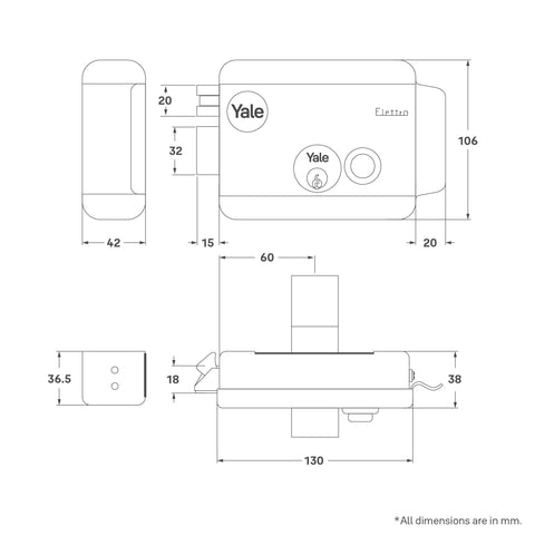 Yale 68800602 Electric Rim Lock, Multicolor