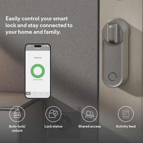 Yale Linus Smart Lock L2 in Silver | Keyless Access | Easy Installation | Remote Lock and Unlock | Virtual Keys | Real-time Alerts | Compatible with The Yale Home app